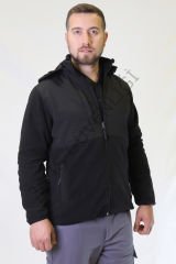 Twoa Workwear Rüzgara Dayanıklı Softshell Polar Mont Siyah - 3XL
