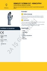 2A DELTA PLUS Vecutf01 F Kesilmez 1/4 Köpük Nitril Kaplı Parmak Arası Takviyeli  Eldiven