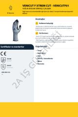 2A DELTA PLUS Vecutf01 F Kesilmez 1/4 Köpük Nitril Kaplı Parmak Arası Takviyeli  Eldiven GRAY - 8