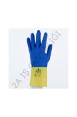 2A DELTA PLUS Ve330 Lateks Eldiven SARI-MAVİ - 8-8,5