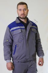 Twoa Workwear 7x7 Kışlık Mont Pantolon Takımı İçi Polarlı Kolları Kapitoneli (Mont + Pantolon) GRİYE SAKS MAVİ - L