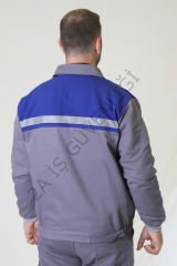 Twoa Workwear 7x7 Kışlık Mont Pantolon Takımı İçi Polarlı Kolları Kapitoneli (Mont + Pantolon) GRİYE SAKS MAVİ - S