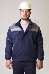 Twoa Workwear 7x7 Kışlık Mont Pantolon Takımı İçi Polarlı Kolları Kapitoneli (Mont + Pantolon) LACİVERTE GRİ - L
