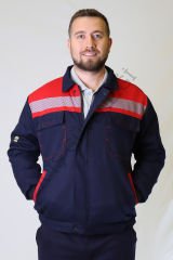 Twoa Workwear 7x7 Kışlık Mont Pantolon Takımı İçi Polarlı Kolları Kapitoneli (Mont + Pantolon) LACİVERTE KIRMIZI - XS