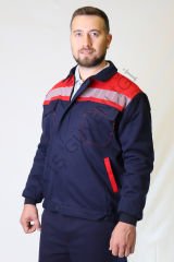 Twoa Workwear 7x7 Kışlık Mont Pantolon Takımı İçi Polarlı Kolları Kapitoneli (Mont + Pantolon) LACİVERTE KIRMIZI - XS