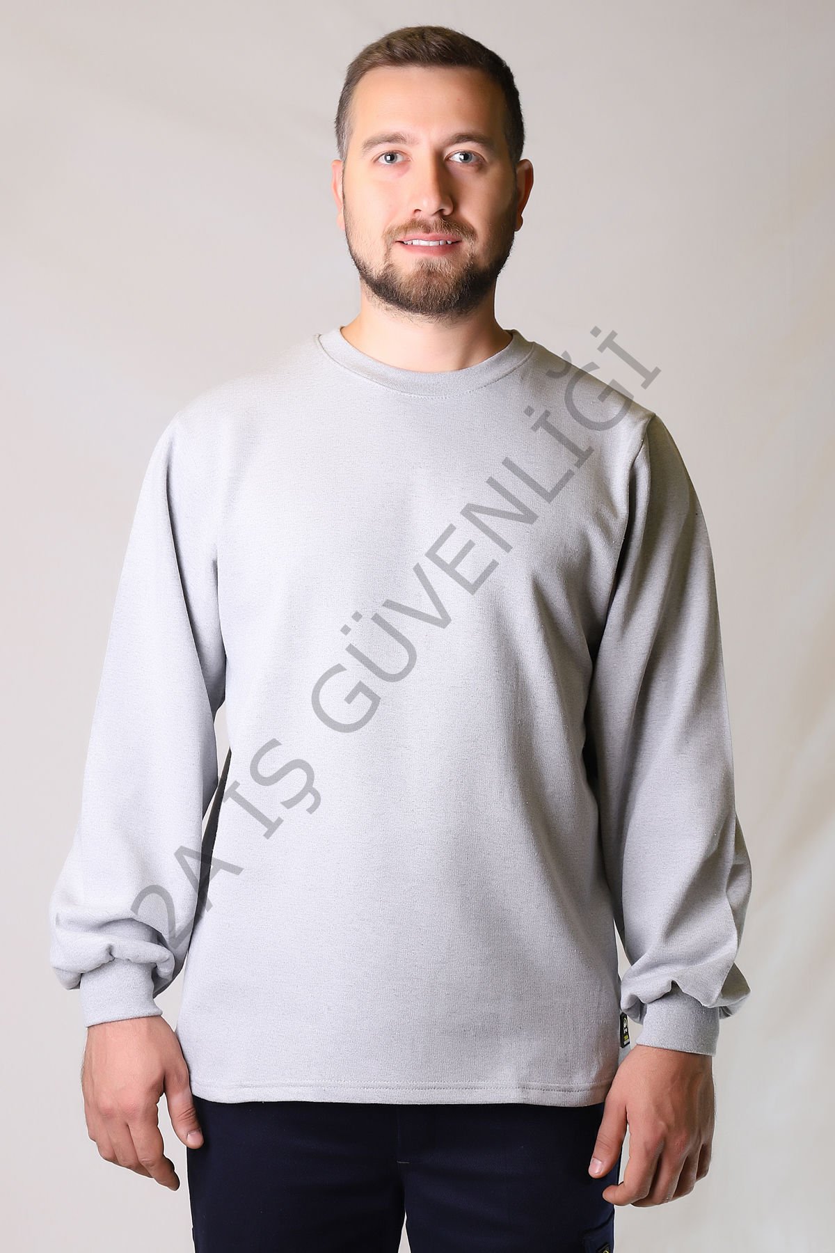 Twoa Workwear Sıfır Yaka Sweatshirt TW-2360 GRAY - 2XL
