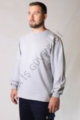 Twoa Workwear Sıfır Yaka Sweatshirt TW-2360 GRAY - S