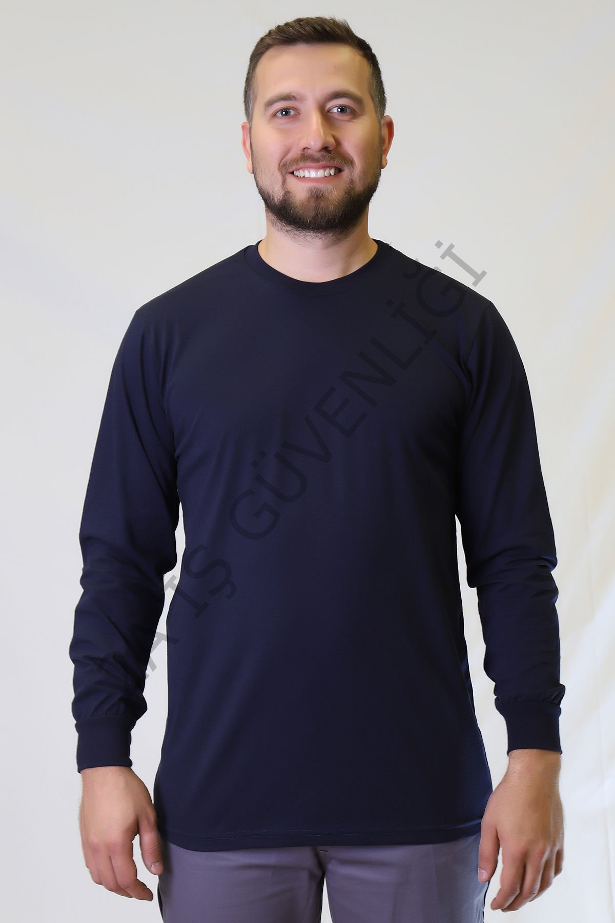 Twoa Workwear Sıfır Yaka Sweatshirt TW-2360 LAcivert - 2XL