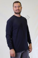 Twoa Workwear Sıfır Yaka Sweatshirt TW-2360 LAcivert - L