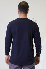 Twoa Workwear Sıfır Yaka Sweatshirt TW-2360 LAcivert - L