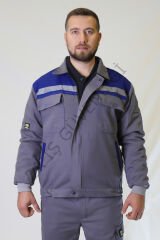 Twoa Workwear 7x7 Gabardin Kumaş Mont TW-2200 GRİYE SAKS MAVİ - XL