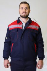 Twoa Workwear 7x7 Gabardin Kumaş Mont TW-2200 LACİVERTE KIRMIZI - M