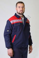 Twoa Workwear 7x7 Gabardin Kumaş Mont TW-2200 LACİVERTE KIRMIZI - S