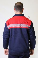 Twoa Workwear 7x7 Gabardin Kumaş Mont TW-2200 LACİVERTE KIRMIZI - XL