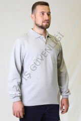 Twoa Workwear Polo Yaka Sweatshirt TW-2350 SAKS MAVİ - L