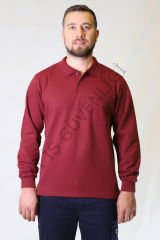 Twoa Workwear Polo Yaka Sweatshirt TW-2350 S - BORDO