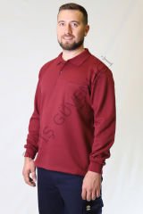 Twoa Workwear Polo Yaka Sweatshirt TW-2350 S - BORDO