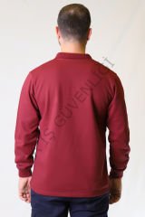 Twoa Workwear Polo Yaka Sweatshirt TW-2350 S - BORDO