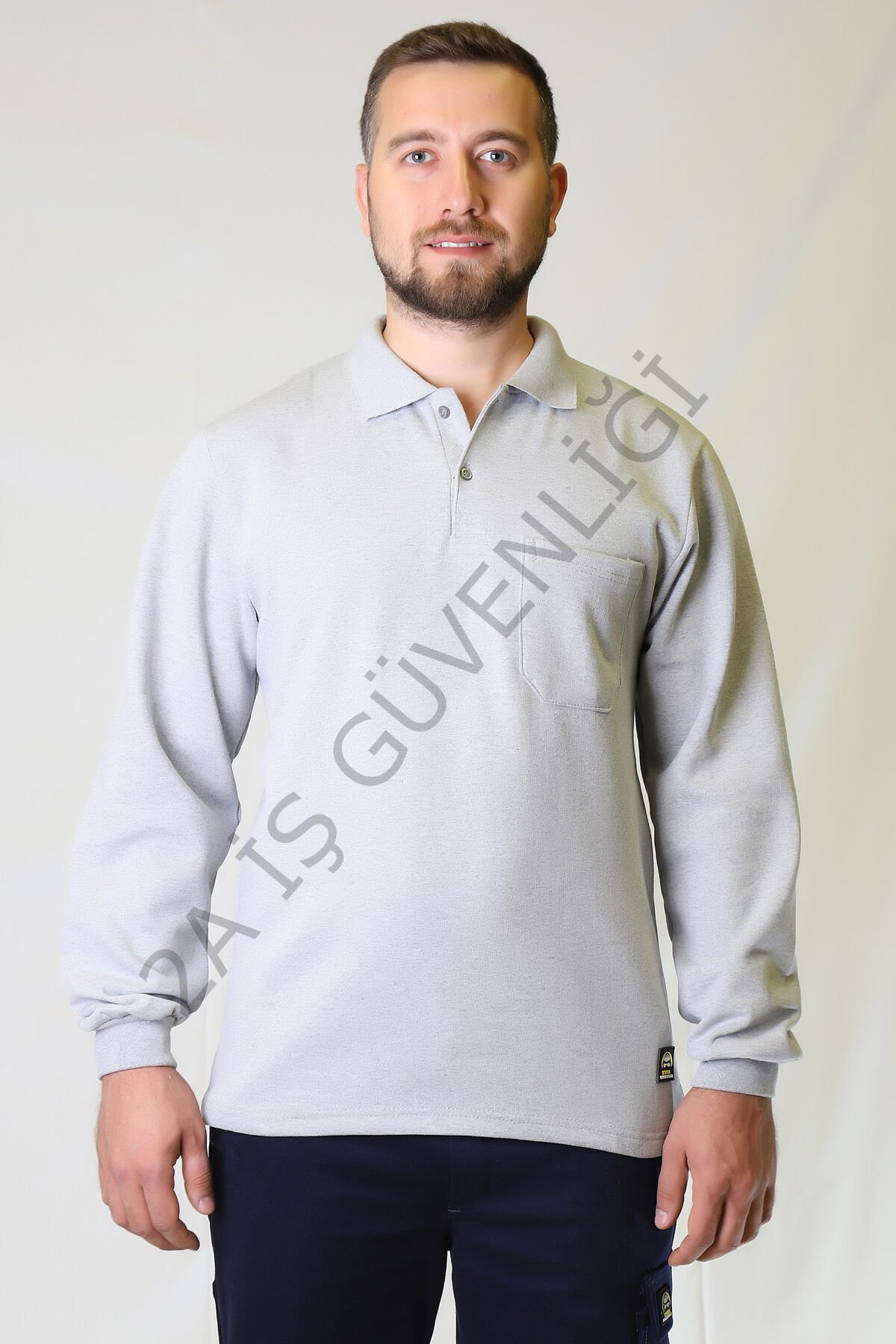 Twoa Workwear Polo Yaka Sweatshirt TW-2350 GRAY - 3XL