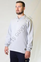 Twoa Workwear Polo Yaka Sweatshirt TW-2350 GRAY - M