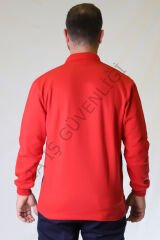 Twoa Workwear Polo Yaka Sweatshirt TW-2350 Kırmızı - M