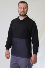 Twoa Workwear Polo Yaka Sweatshirt TW-2350 LACİVERT RENK ÖNÜ KOT DESTEKLİ - S