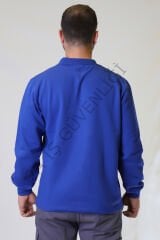 Twoa Workwear Polo Yaka Sweatshirt TW-2350 SAKS MAVİ - 3XL
