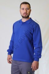 Twoa Workwear Polo Yaka Sweatshirt TW-2350 SAKS MAVİ - M