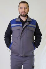 Twoa Workwear 7x7 Gabardin Kumaş Yelek TW-2400 GRİYE SAKS MAVİ - XL