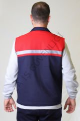 Twoa Workwear 7x7 Gabardin Kumaş Yelek TW-2400 LACİVERTE KIRMIZI - XS