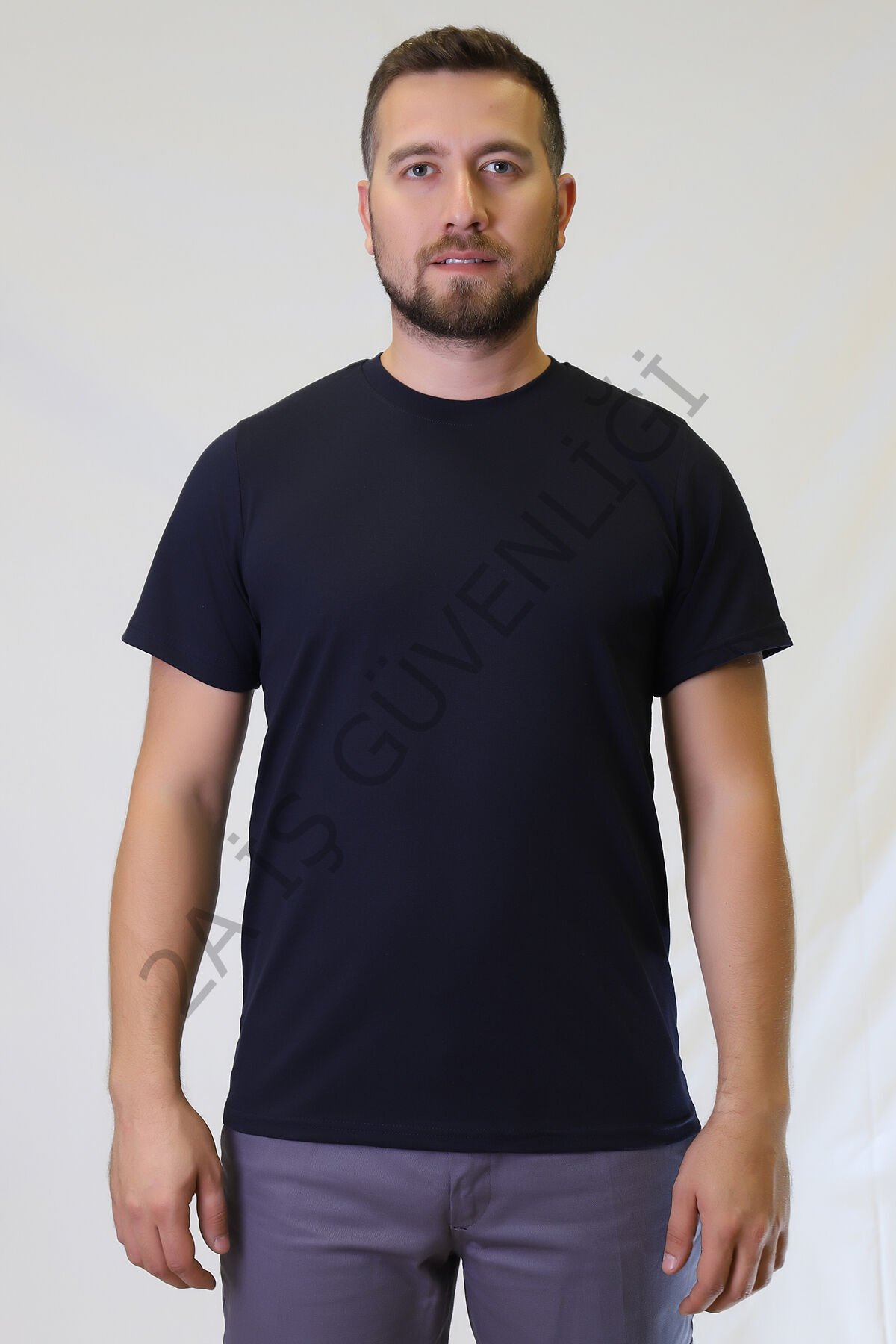 Twoa Workwear Sıfır Yaka Kısa Kollu T-Shirt LAcivert - 4XL