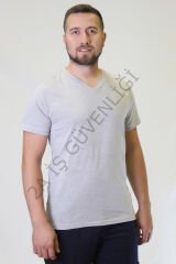 Twoa Workwear V Yaka Suprem Kısa Kollu T-Shirt GRAY - 2XL