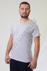 Twoa Workwear V Yaka Suprem Kısa Kollu T-Shirt GRAY