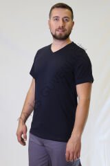 Twoa Workwear V Yaka Suprem Kısa Kollu T-Shirt LAcivert - XL