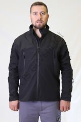 Twoa Workwear Rüzgar ve Su Geçirmez Softshell Outdoor Mont TW-2459 Siyah - 3XL