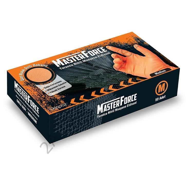 MASTER FORCE TURUNCU  NİTRİL ELDİVEN