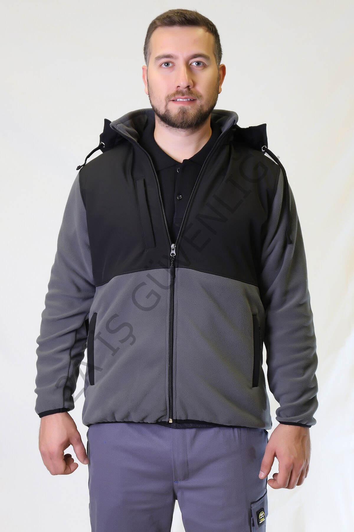 Twoa Workwear Rüzgara Dayanıklı Softshell Polar Mont GRAY - XL